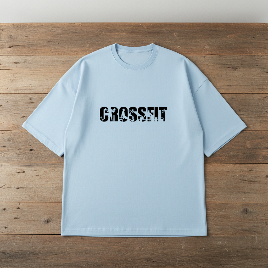 Crossfit Tee – Top Down Wooden Table